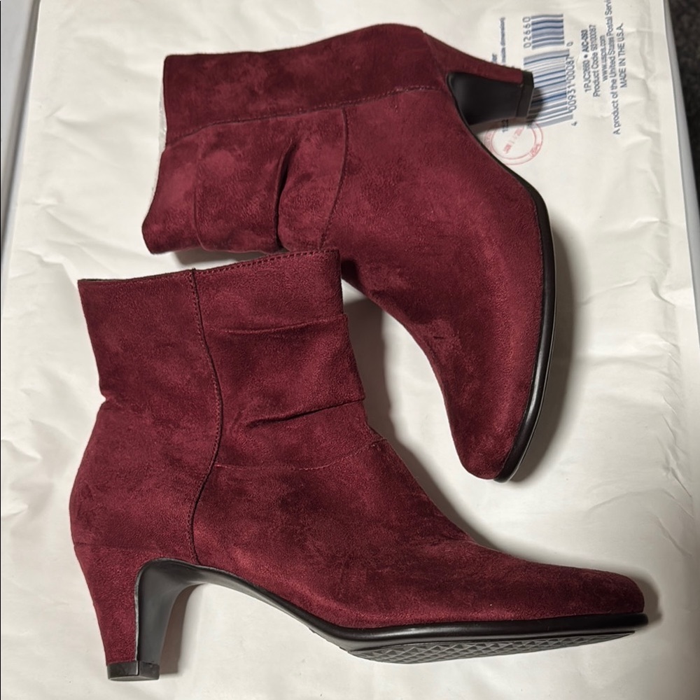 AEROSOLES Rich Red Heeled Boots